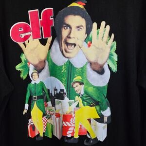 ELF Movie Christmas Sweatshirt Womens XL Comedy Fleece Will Ferrell Fleece Black